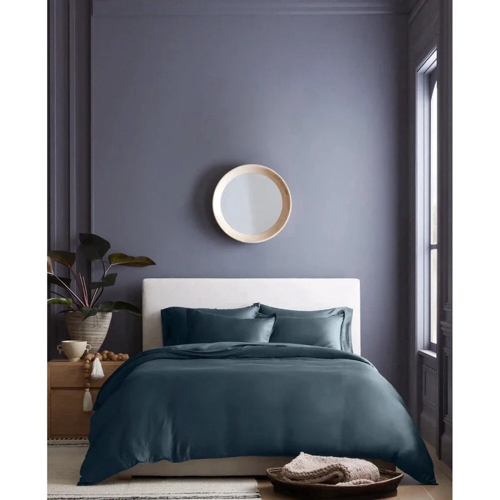 Quince Bamboo Duvet Cover Set King Cal King Nightfall Blue Gray NEW $154 Retail